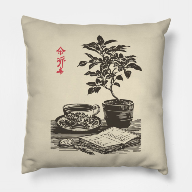 Mindful Morning Tea and Journaling with a Houseplant Pillow by TuncGK