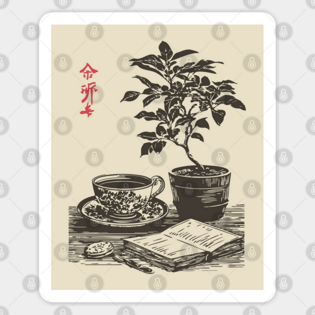 Mindful Morning Tea and Journaling with a Houseplant Sticker by TuncGK