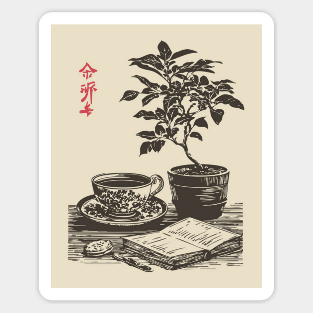 Mindful Morning Tea and Journaling with a Houseplant Magnet by TuncGK