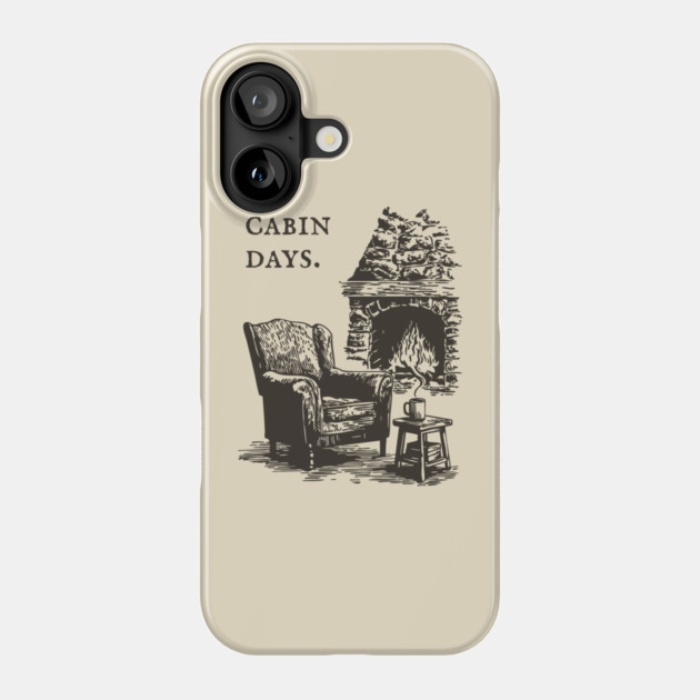 Rustic Cabin Days by a Roaring Stone Fireplace Phone Case by TuncGK
