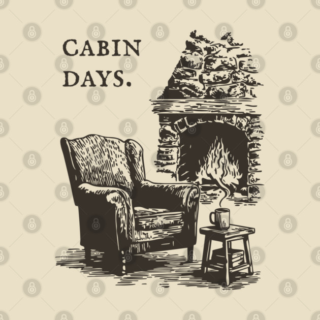 Rustic Cabin Days by a Roaring Stone Fireplace by TuncGK