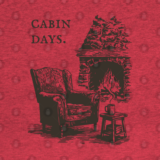 Rustic Cabin Days by a Roaring Stone Fireplace by TuncGK