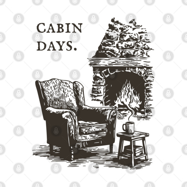 Rustic Cabin Days by a Roaring Stone Fireplace by TuncGK