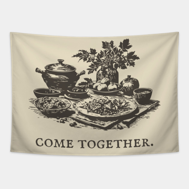 Rustic Farm-to-Table Dinner to Come Together with Friends Tapestry by TuncGK