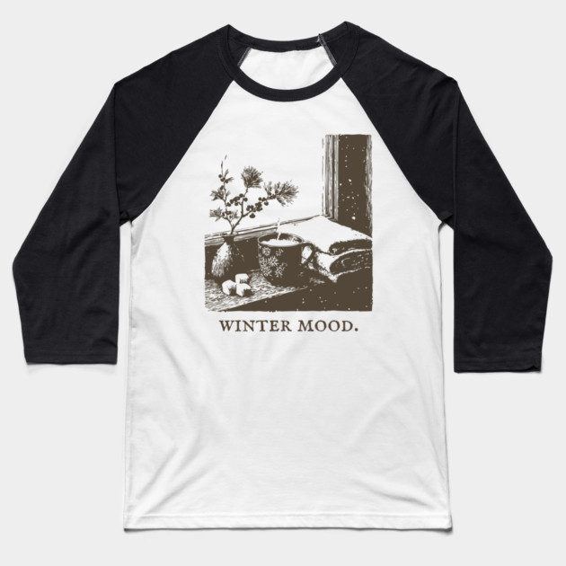 Winter Mood for a Snowy Day Spent Reading by the Window Baseball T-Shirt by TuncGK