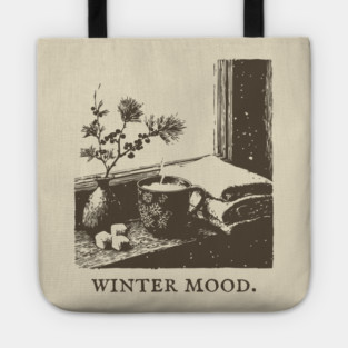 Winter Mood for a Snowy Day Spent Reading by the Window Tote