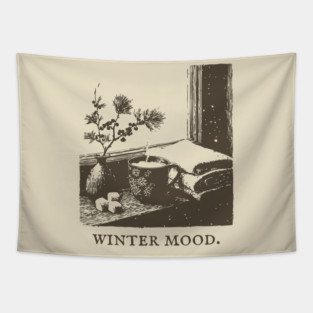 Winter Mood for a Snowy Day Spent Reading by the Window Tapestry