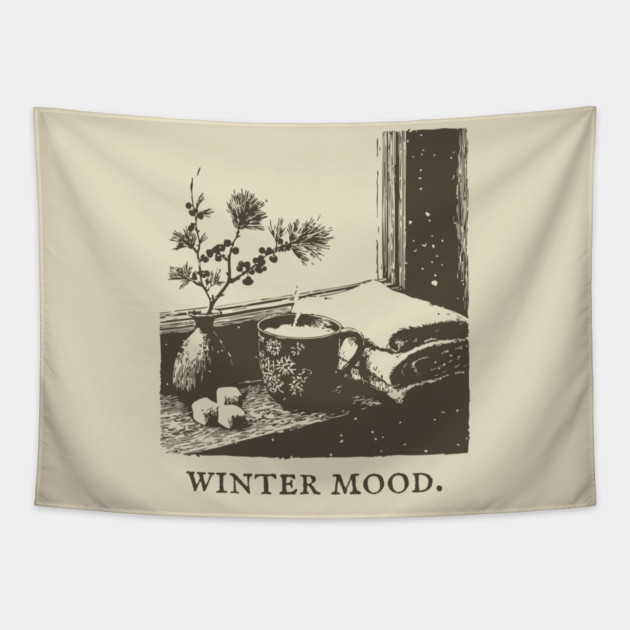 Winter Mood for a Snowy Day Spent Reading by the Window Tapestry by TuncGK