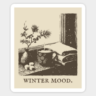 Winter Mood for a Snowy Day Spent Reading by the Window Magnet