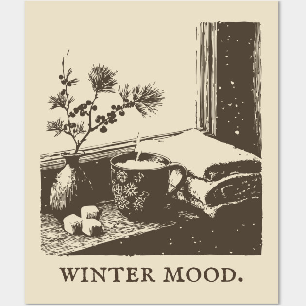 Winter Mood for a Snowy Day Spent Reading by the Window Wall Art by TuncGK
