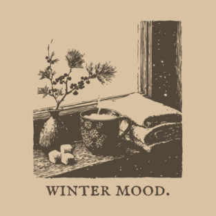 Winter Mood for a Snowy Day Spent Reading by the Window T-Shirt
