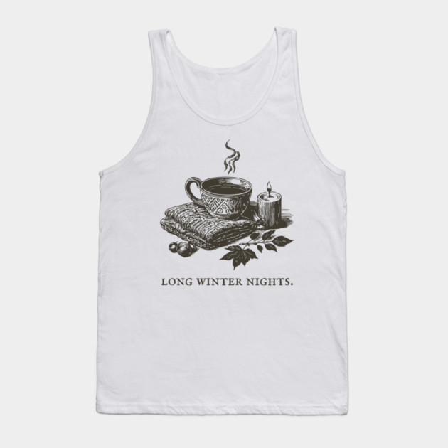 Cozying Up for Long Winter Nights with Tea and a Candle Tank Top by TuncGK