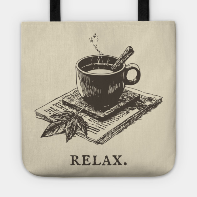 A Simple Reminder to Relax with a Hot Cup of Herbal Tea Tote by TuncGK
