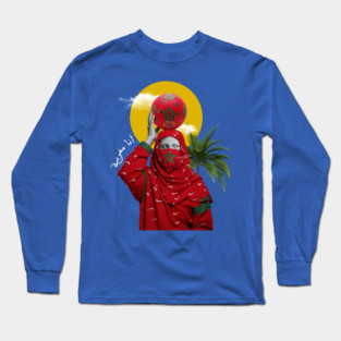 Moroccan Football Queen – Surreal Collage Art Long Sleeve T-Shirt