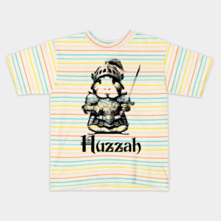 Cute Guinea Pig Knight Sends up a Cheer: Huzzah! Kids T-Shirt