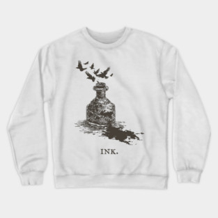 Vintage Inkwell Illustration for Writers and Poets Crewneck Sweatshirt