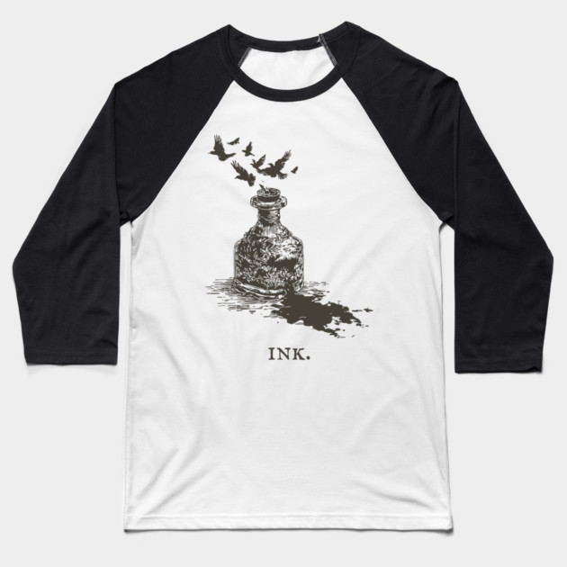 Vintage Inkwell Illustration for Writers and Poets Baseball T-Shirt by TuncGK