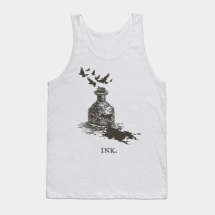 Vintage Inkwell Illustration for Writers and Poets Tank Top