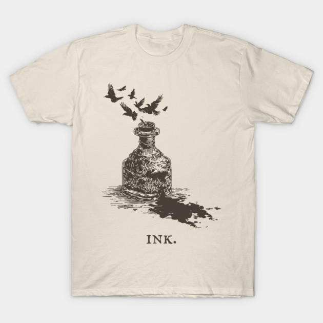 Vintage Inkwell Illustration for Writers and Poets T-Shirt by TuncGK