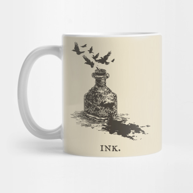 Vintage Inkwell Illustration for Writers and Poets by TuncGK