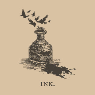 Vintage Inkwell Illustration for Writers and Poets T-Shirt