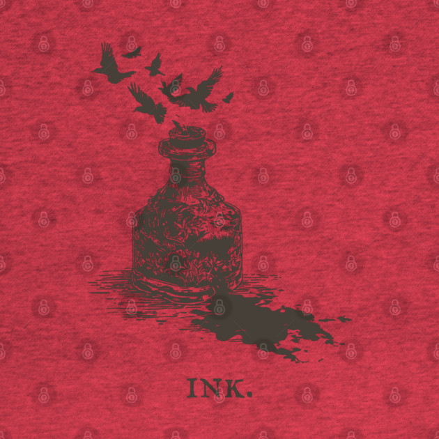 Vintage Inkwell Illustration for Writers and Poets by TuncGK