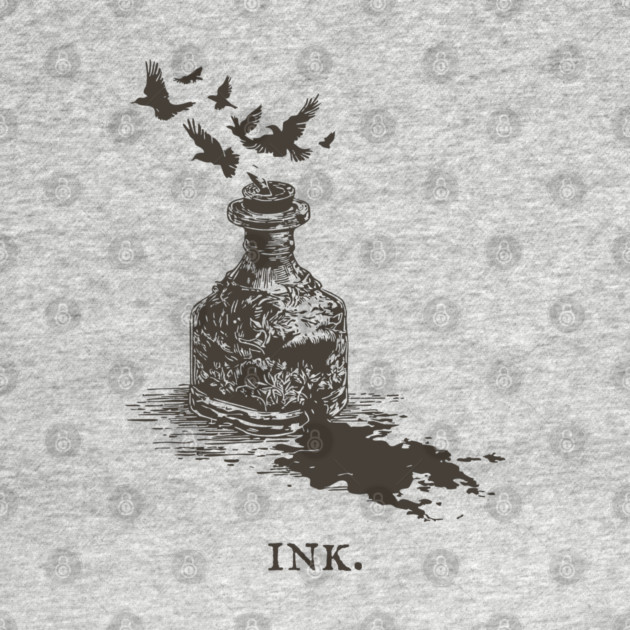 Vintage Inkwell Illustration for Writers and Poets by TuncGK