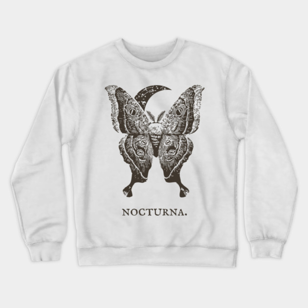 Celestial Luna Moth Vintage Gothic Illustration Crewneck Sweatshirt by TuncGK