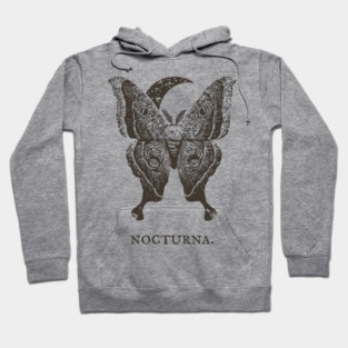 Celestial Luna Moth Vintage Gothic Illustration Hoodie