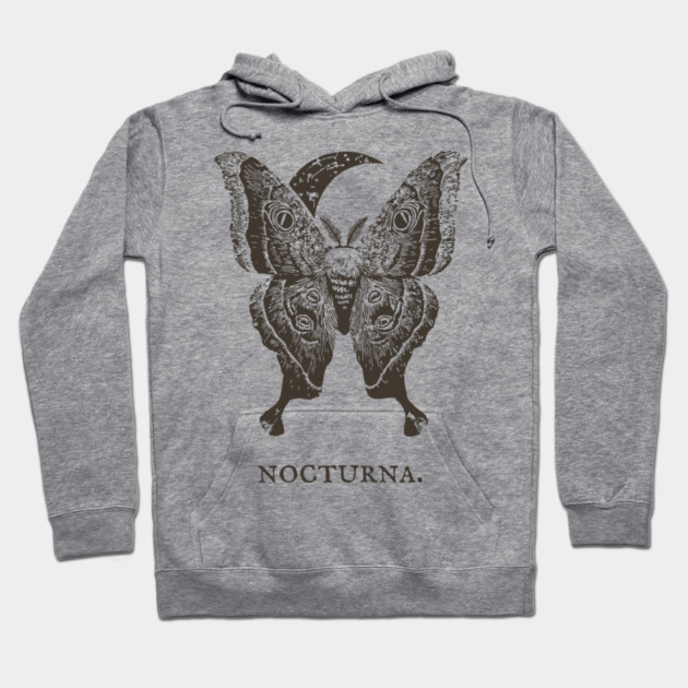 Celestial Luna Moth Vintage Gothic Illustration Hoodie by TuncGK