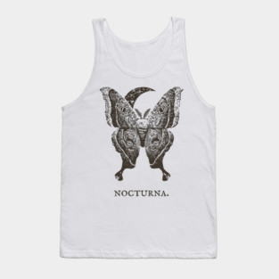 Celestial Luna Moth Vintage Gothic Illustration Tank Top