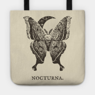 Celestial Luna Moth Vintage Gothic Illustration Tote