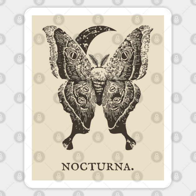 Celestial Luna Moth Vintage Gothic Illustration Sticker by TuncGK