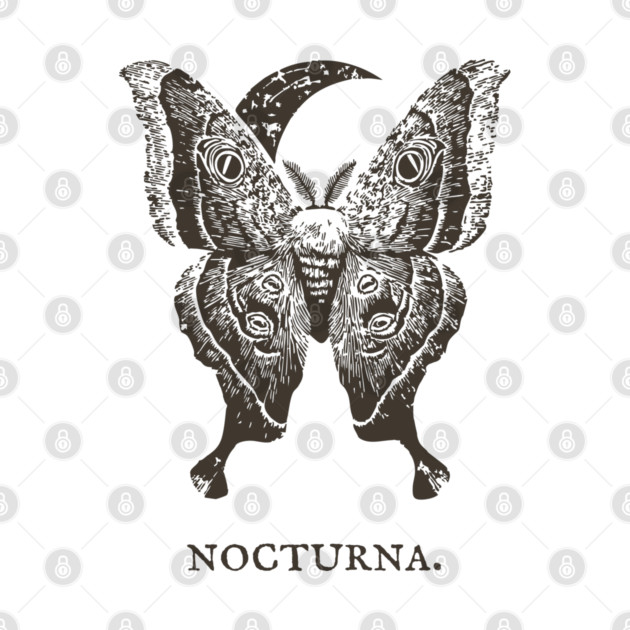 Celestial Luna Moth Vintage Gothic Illustration by TuncGK