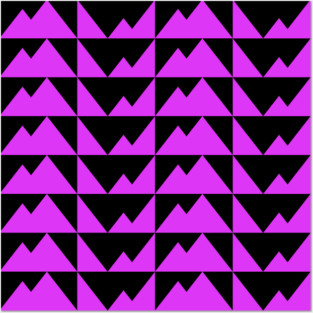 Doc Labs Streetwear - Geometric Art | Geometric Pattern | Geometric Background - Triangles - Purple / Black - | Available in 5 Color Combinations | Posters and Art
