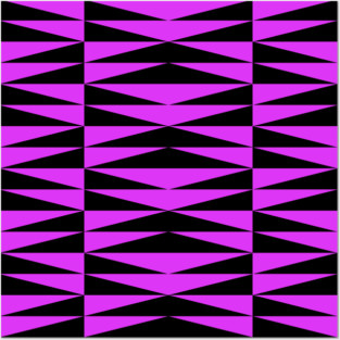 Doc Labs Streetwear - Geometric Art | Geometric Pattern | Geometric Background - Triangles - Purple / Black - | Available in 5 Color Combinations | Posters and Art