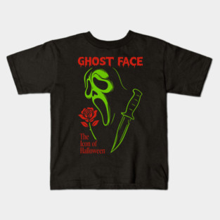 Ghost Face Horror Mask – Neon Green Halloween Slasher Kids T-Shirt