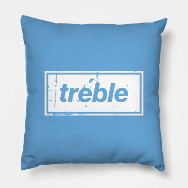 City Treble Football Oasis Indie Music Manchester White Pillow by Butter Creative