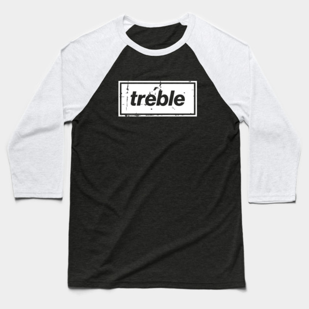 City Treble Football Oasis Indie Music Manchester White Baseball T-Shirt by Butter Creative