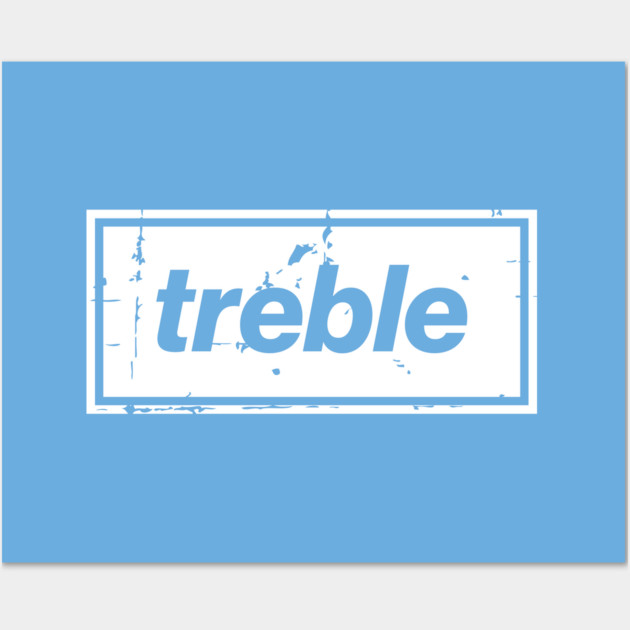 City Treble Football Oasis Indie Music Manchester White Wall Art by Butter Creative