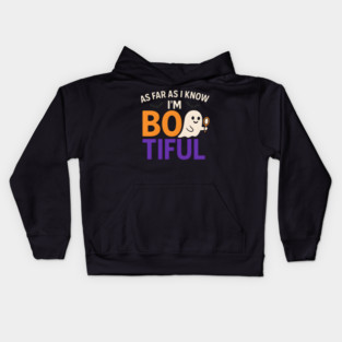 As Far As I Know I’m Boo-tiful Funny Halloween Ghost Graphic Kids Hoodie