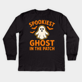 Spookiest Ghost in the Patch Funny Halloween Costume Graphic Kids Long Sleeve T-Shirt