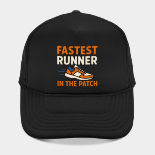 Fastest Runner in the Patch Funny Pumpkin Halloween Graphic Hat