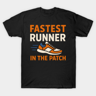 Fastest Runner in the Patch Funny Pumpkin Halloween Graphic T-Shirt