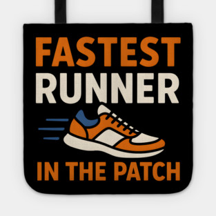 Fastest Runner in the Patch Funny Pumpkin Halloween Graphic Tote