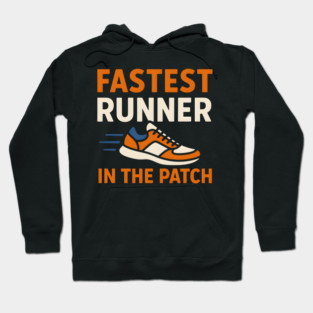 Fastest Runner in the Patch Funny Pumpkin Halloween Graphic Hoodie