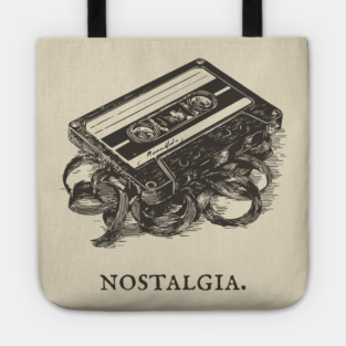 Retro Cassette Tape Analog Nostalgia Illustration Tote