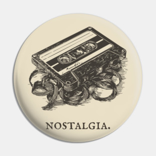 Retro Cassette Tape Analog Nostalgia Illustration Pin