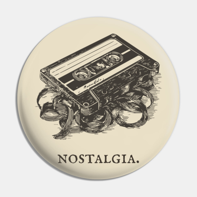 Retro Cassette Tape Analog Nostalgia Illustration Pin by TuncGK