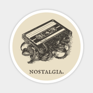 Retro Cassette Tape Analog Nostalgia Illustration Magnet